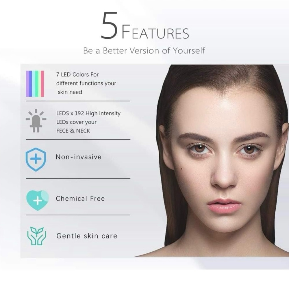 7-Color LED Face Mask - White - Picture 4 of 8